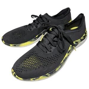 Crocs Men’s Size 11 Marbled Pacer Black Yellow LiteRide 360 Water Shoes